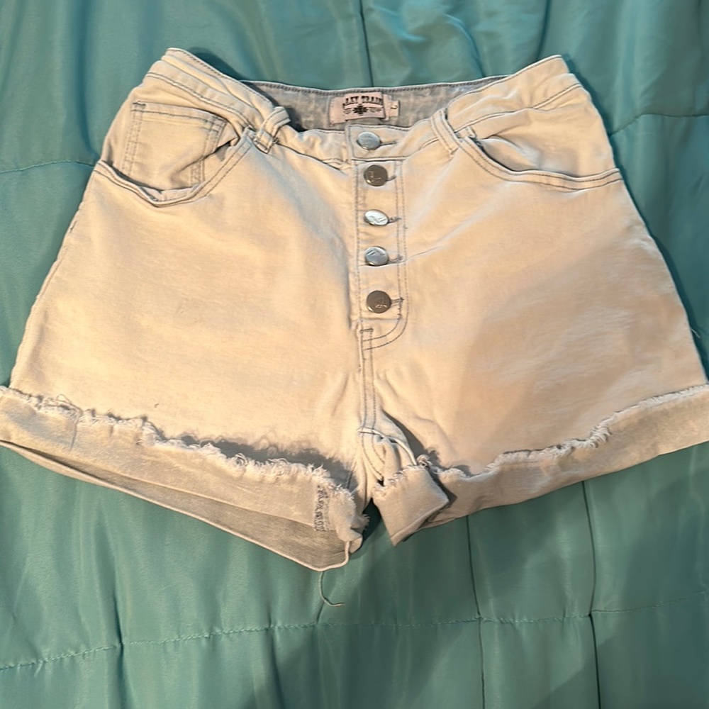 White denim shorts Crazy train